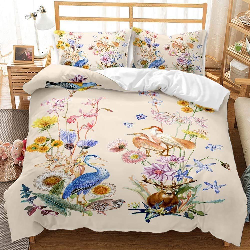 3D Printed Down Duvet Cover Pillowcase Flower Bedding Set for Kids, Home Decoration Gift for Teenagers