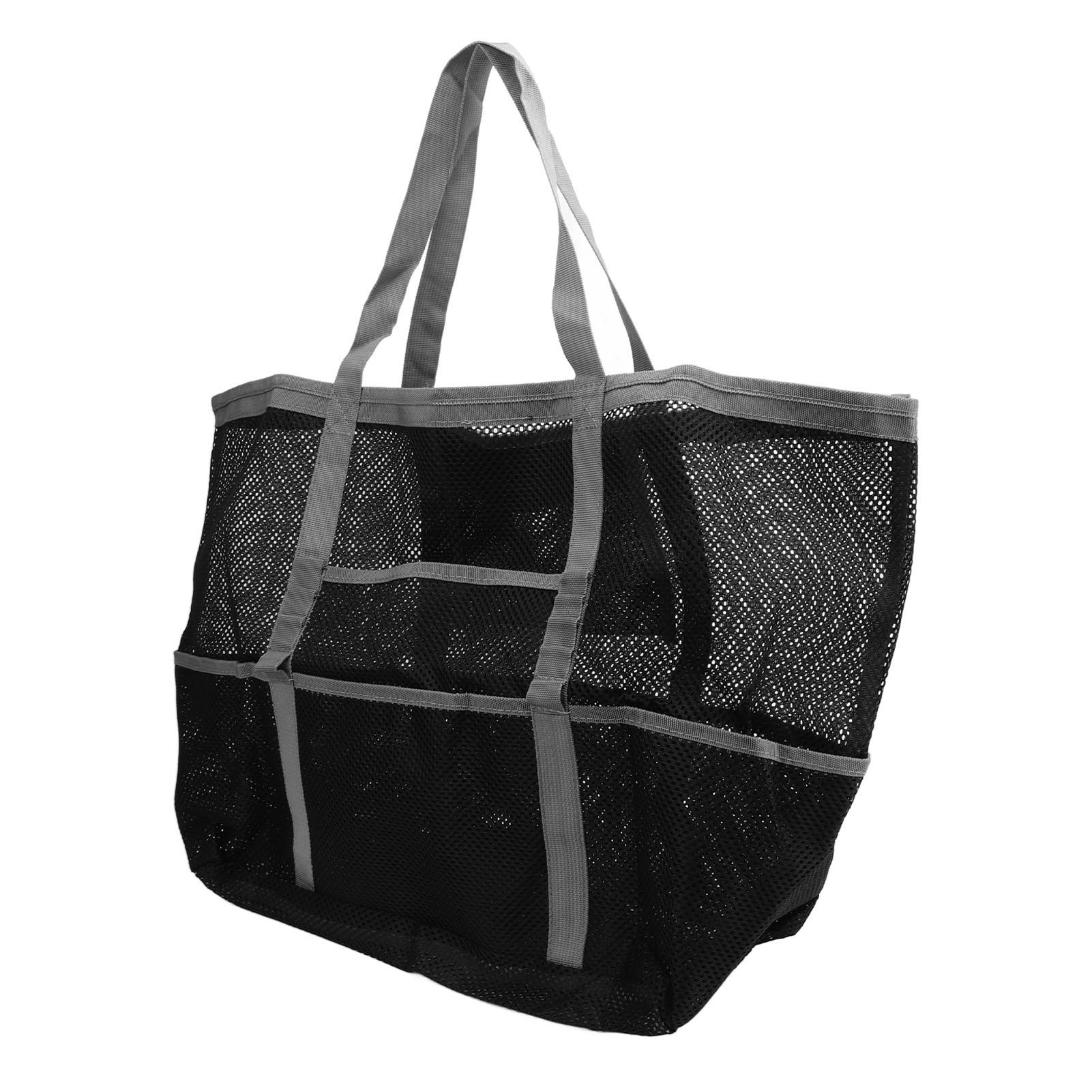 

Пляжная сумка через плечо, нейлоновая складная сумка-тоут, пляжная сумка через плечо, многофункциональная сетчатая пляжная сумка-тоут для путешествий, кемпинга серый