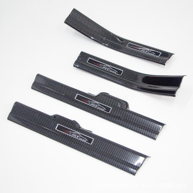 10th Gen Fit Carbon Fiber Door Sill & Rear Guard Plate Set