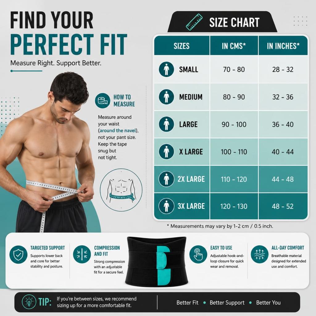 Flamingo Contoured Lumbar Sacro Belt | Orthopedic Back Support Brace for Lower Back Pain Relief, Posture Correction & Sciatica | Dual Adjustable