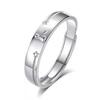 Sterling Rose Flower Couple Ring Set Adjustable Opening Minimalist Fashion Jewelry Men Women