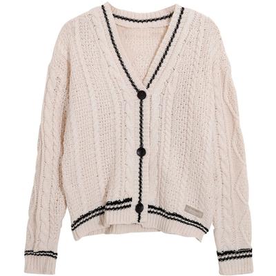 Women's Long Sleeves Cardigan Open Front Casual Lightweight Knit  Sweater Coat Beige