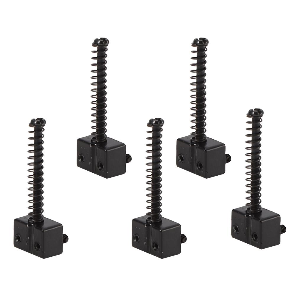 

5Pcs Bass Bridge String Saddles for Bass Electric Guitar Replacement Part Spring ScrewsBlack
