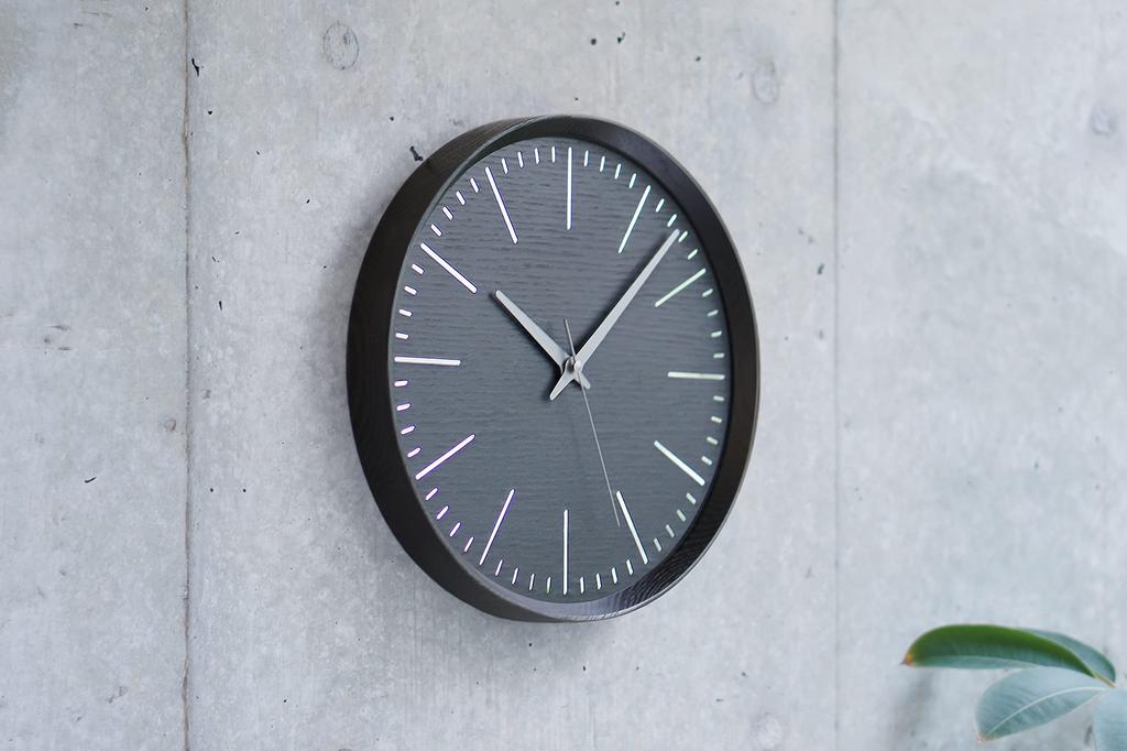 Remnos Fluct DFI 21-07 BK Lemnos Wall Clock, Fract, Analog, Natural Wood Fabric, Black