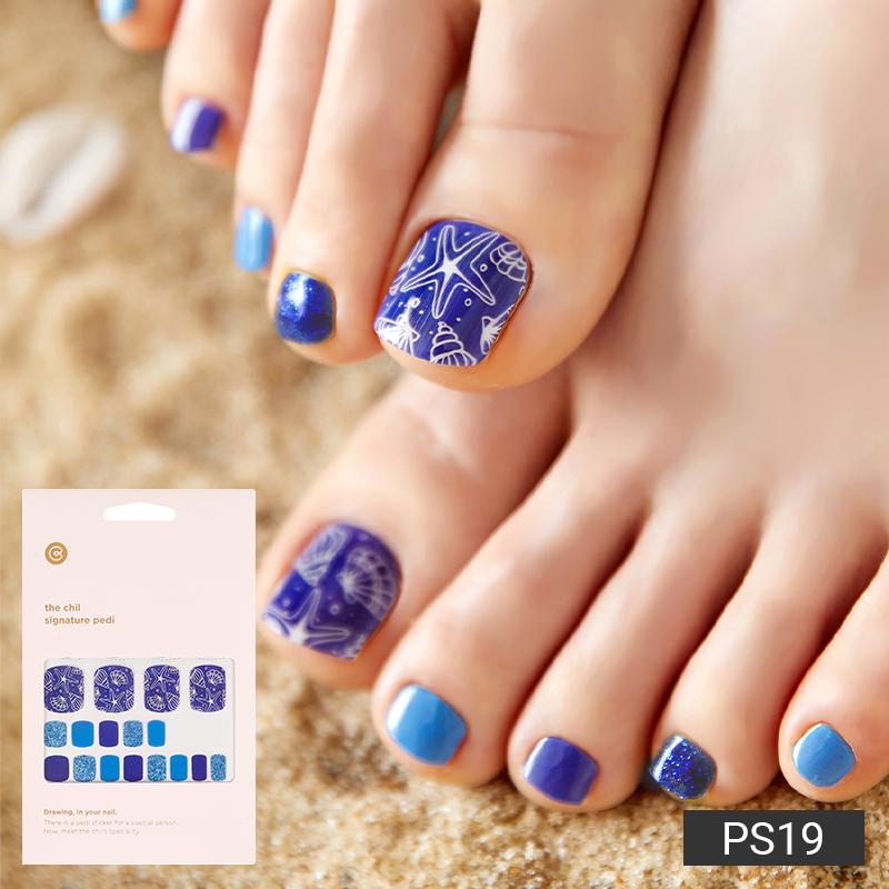 Party & Bold Pedicure Nail Stickers - 37 Self-Adhesive Tips, Vibrant Neon & Graphic Prints, Quick 5-Min Pedicure