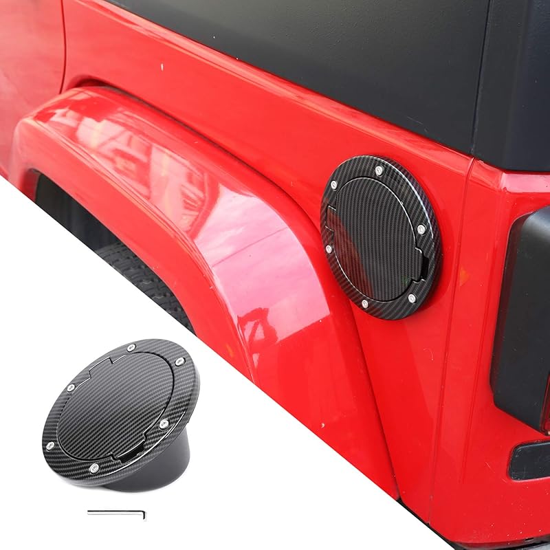 RT-TCZ Fuel Filler Door Gas Tank Cap Cover Accessories For 2007-2017 Jeep Wrangler JK & Unlimited Sport Rubicon Sahara (US Flag)