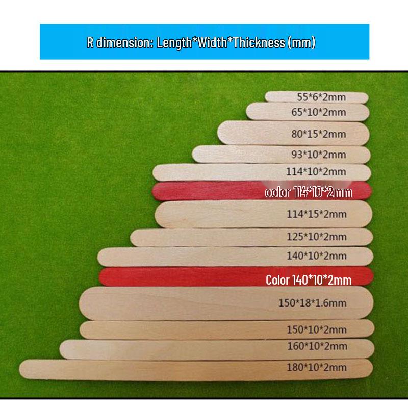 Colorful Wooden Popsicle Sticks for Crafts and Ice Creams