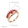 New  Rose Gold Ring For Women Unusual Red Natural Zircon Ethnic Bride Ring Vintage Wedding Jewelry Accessories