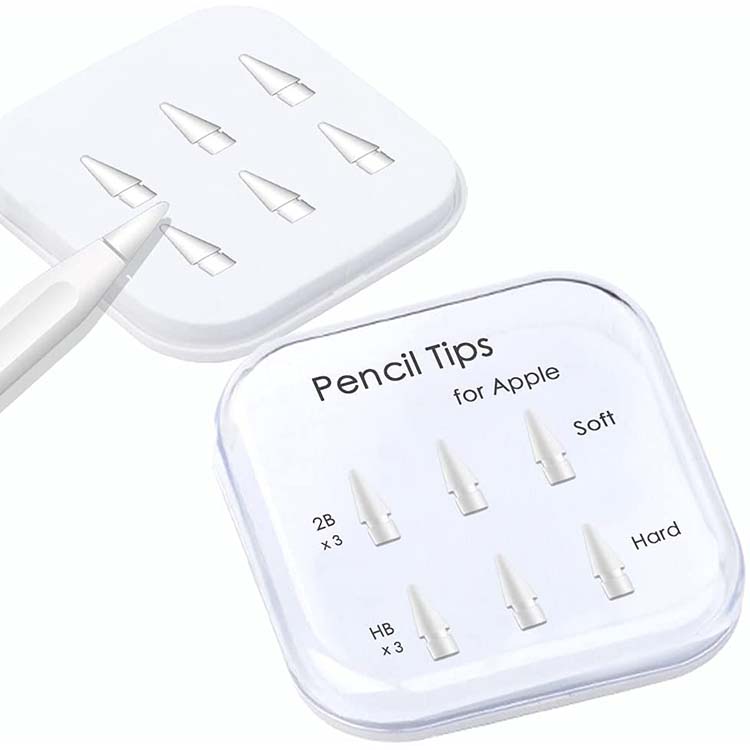Double Layered Soft Hard Stylus Touch Pen Tips 2B HB Rubber Replacement Nibs Silicone Stylus Tip for Ipad Apple Pencil 1st 2nd