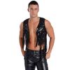 Men Sparkly Sequin Cowboy Vest Open Front Tassel Rivets Shiny Western Waistcoat for 70s Disco Club Parties