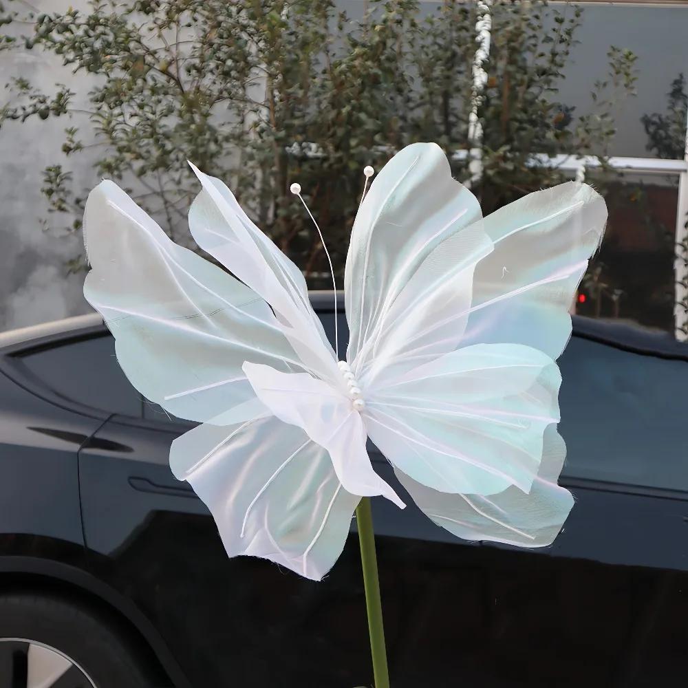 50cm Simulation Butterfly 3D Wedding Decoration Handmade Floral ArrangementDecoration Hollow Large Hanging Gauze Fake Butterfly