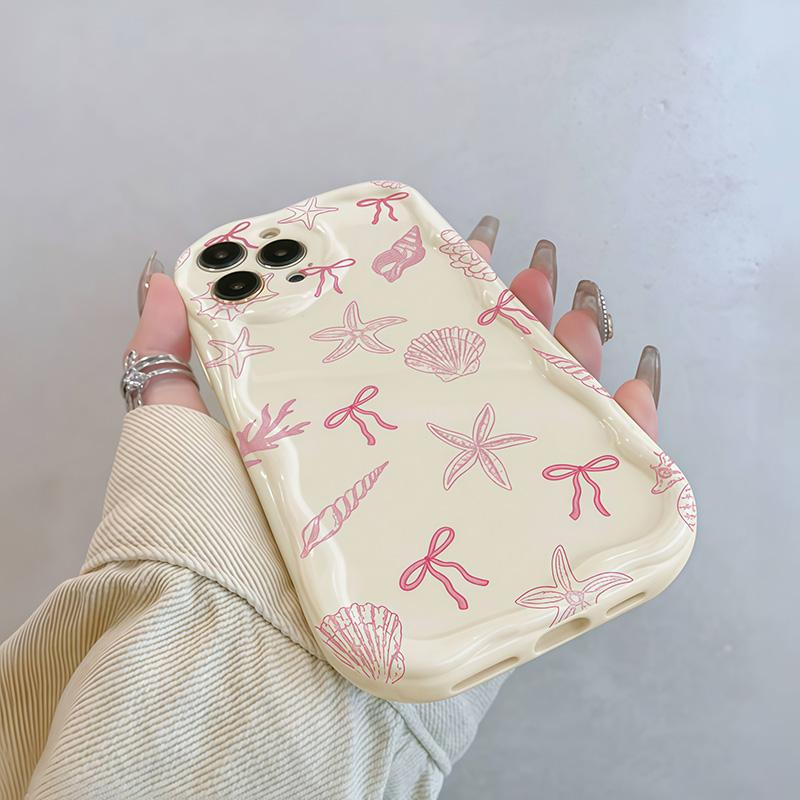 Ocean Sweetheart Style Starfish Seashell Phone Case for IPhone 17 Pro Max 16e 11 12 13 14 15 16 Pro Max 16 Plus 17e Soft Cover