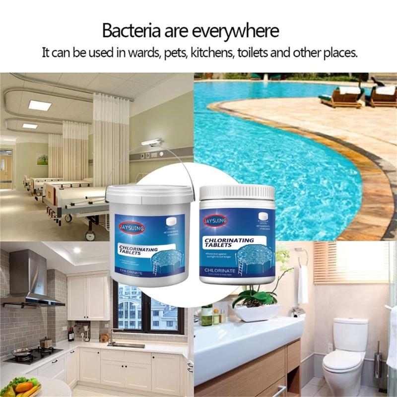 Chlorinating Tablets Stabilized Chlorine Tablets for Swimming Pool and Spa Slow Dissolving Clean Swimming Environment