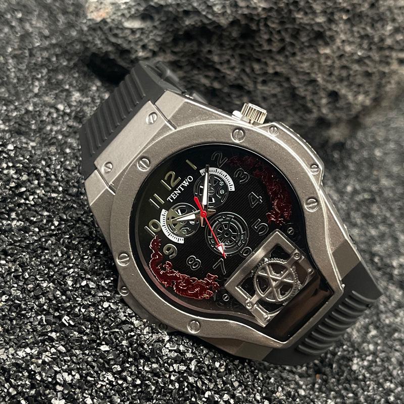 

Мужские силиконовые кварцевые часы в стиле Джейсона Стэтхэма - Модный тренд чёрный