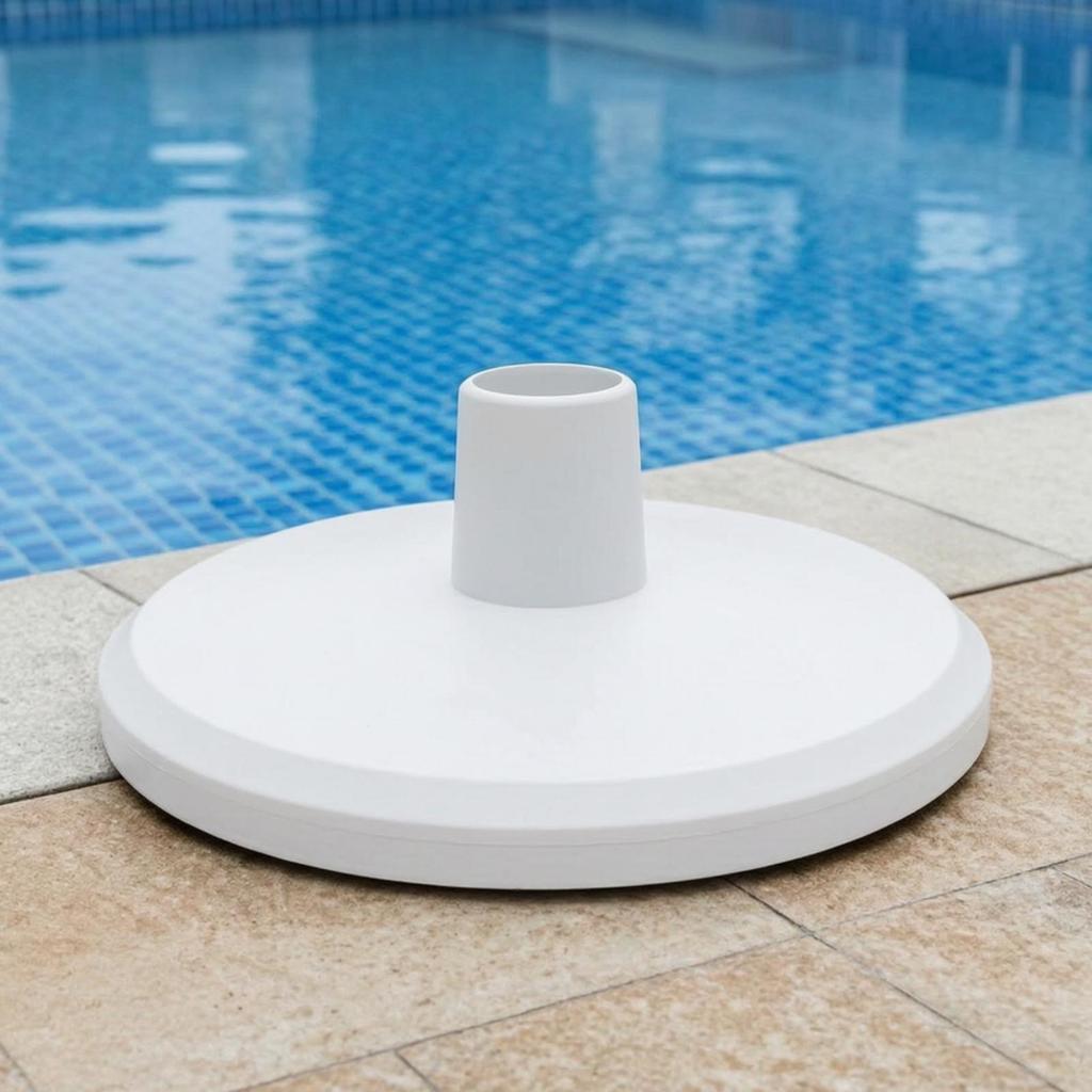 White Pool Skimmer Vacuum Plate Plastic Premium Slim