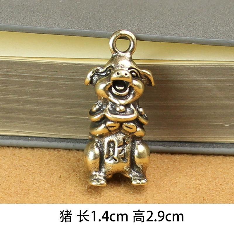 Brass Zodiac Animal Vintage Decoration Brass Statue Wealth Prosperity Chinese Style Antique Copper Miniature Home Decor Crafts