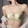New French mesh sexy pure desire underwear thin anti-bumping adjustment bra thin large breasts