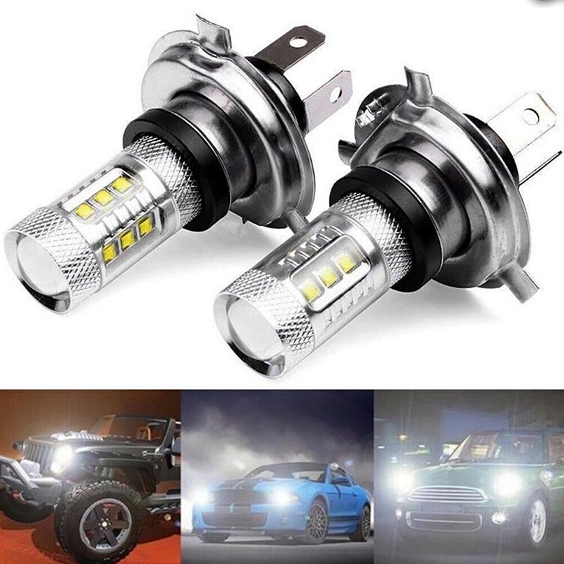 1Pc H4 9003 Fog Light LED Headlight 80W Hi/Lo 90W Beam Driving DRL Lamp White