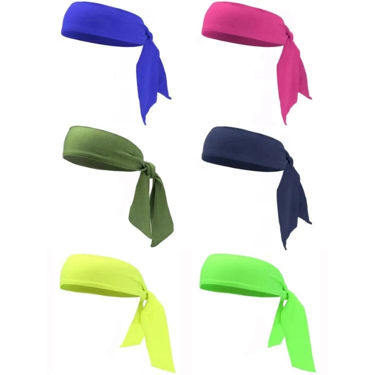 Elastic Sports Ribbon Pirate Sweatband for Tennis Unisex Men Women Teens Headband Gym Fitness Yoga Hair Bands Athletic Headwear