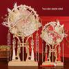 Double-Sided Round Wedding Fan Bridal DIY Kit - Happy Fan for Xiuhe Dress Wedding Gift