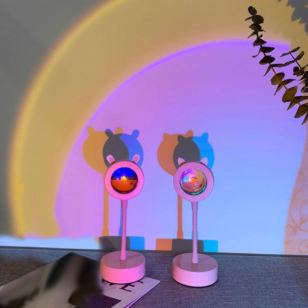 Portable Bedroom Projection Sunset Lamp Light Night Light Atmosphere Led Light Bedside Table Lamp