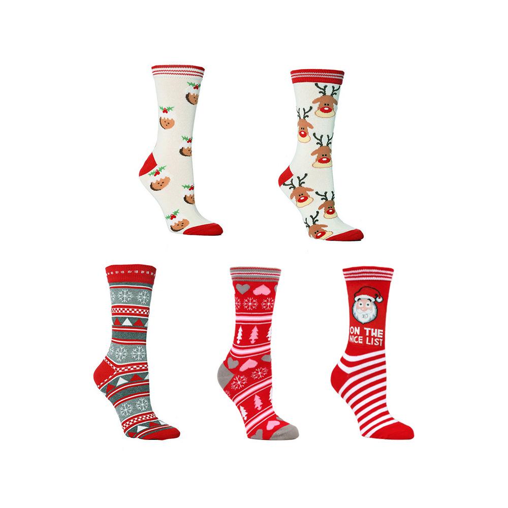 Hot selling Christmas socks, new styles of reindeer men's and women's long socks, personalized cotton socks, mid length socks, Halloween socks