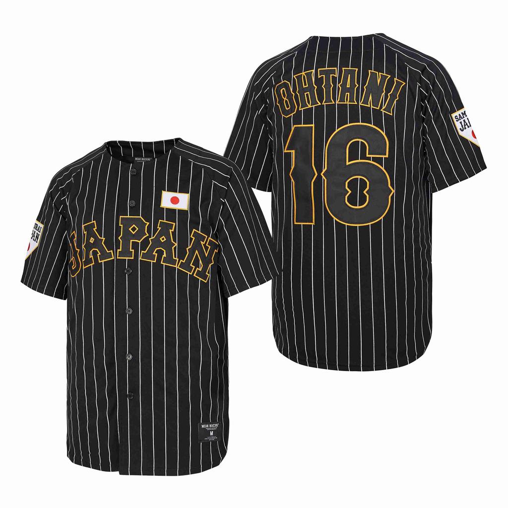 Baseball Jersey Japan 16 OHTANI breathable comfortable soft Cheap High-quality Outdoor Sportswear WHITE Black Stripe SAMURAI