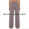Pantaloni Casual a Vita Alta Gamba Dritta Tasche Ampie Pantaloni Yoga Donna Vestibilità Rilassata Pantaloni Sportivi