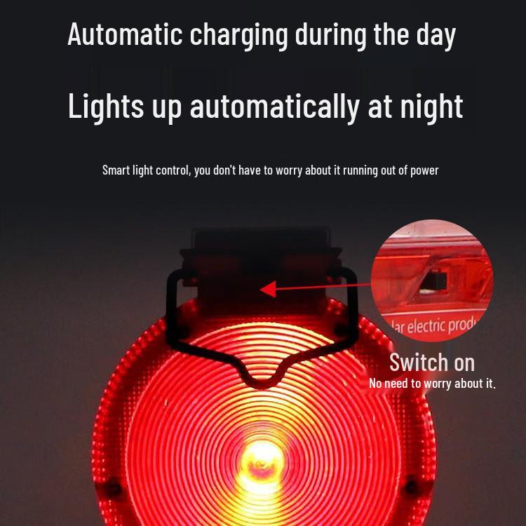 Solar Round Nighttime Strobe Warning Light for Road Construction