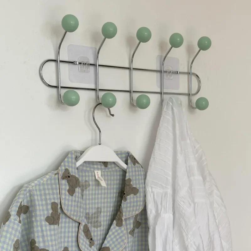 Entrance Hall Wall Coat Racks Bedroom Clothing Storage Hanger Rack Hooks Portable Backpack Cap Scarf Clothes Organizer Hangers