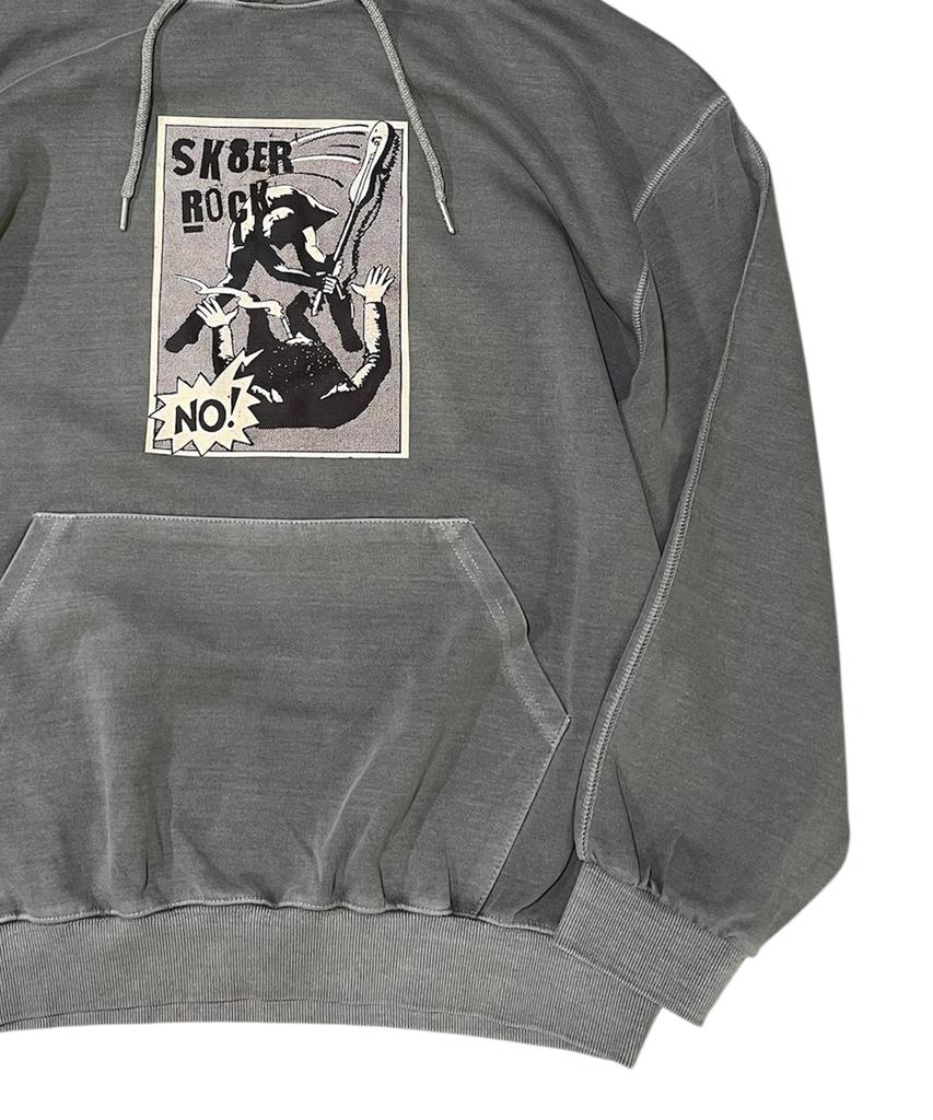 SK8ER ROCK No Control Pigment Sweat Hooded (Gray)
