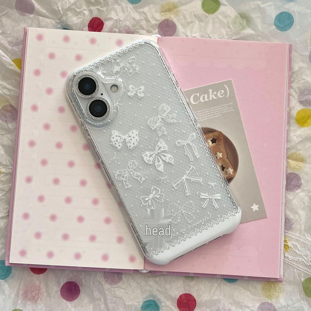 Lace Bow Protective Case for iPhone 17 Pro Max & 16, Chain-Compatible, 15 Pro Max-Compatible