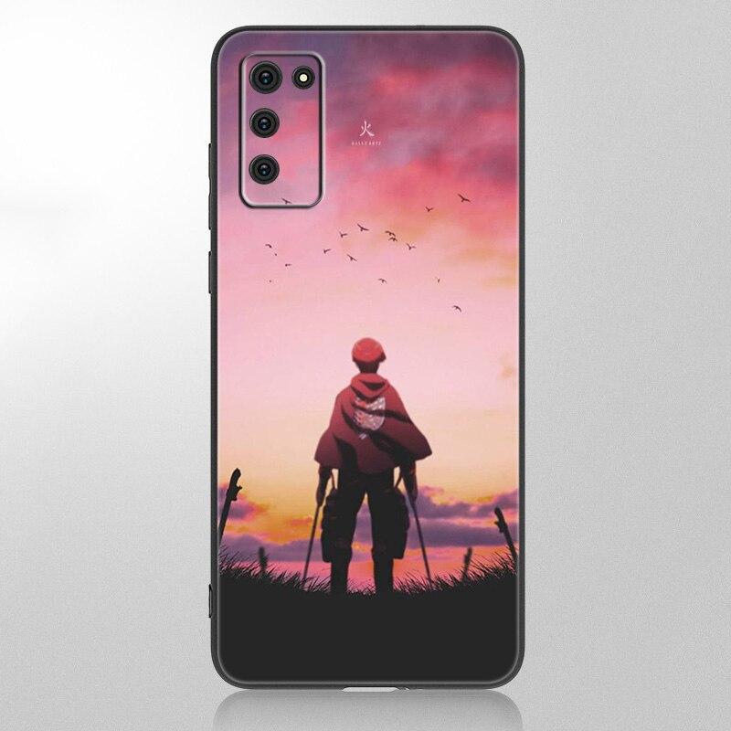 Husa Anime atac pe Titan pentru Samsung Galaxy A12 A02S A22 A32 A52 A72 A71 A51 A41 A31 A21 A11 A50 A70 A10S A20S Husa neagra