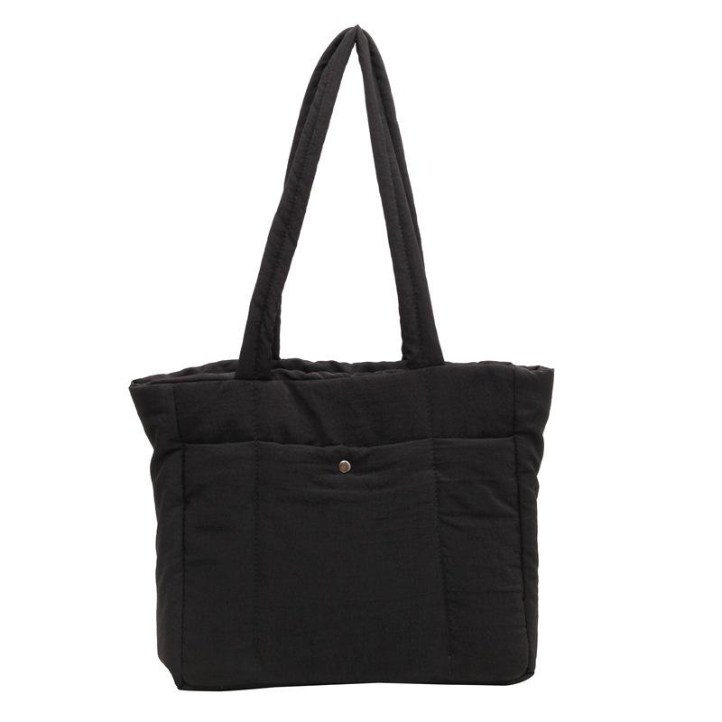 Rhombus Down Bag Autumn and Winter New Large-capacity High-end Tote Bag Women's Class Space Cotton Shoulder Bag Computer Bag