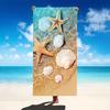 Blue Sea Starfish Beach Towel, Tropical Island Flat Print, Summer Vacation Travel Accessory, Coastal Home Living Room Decor