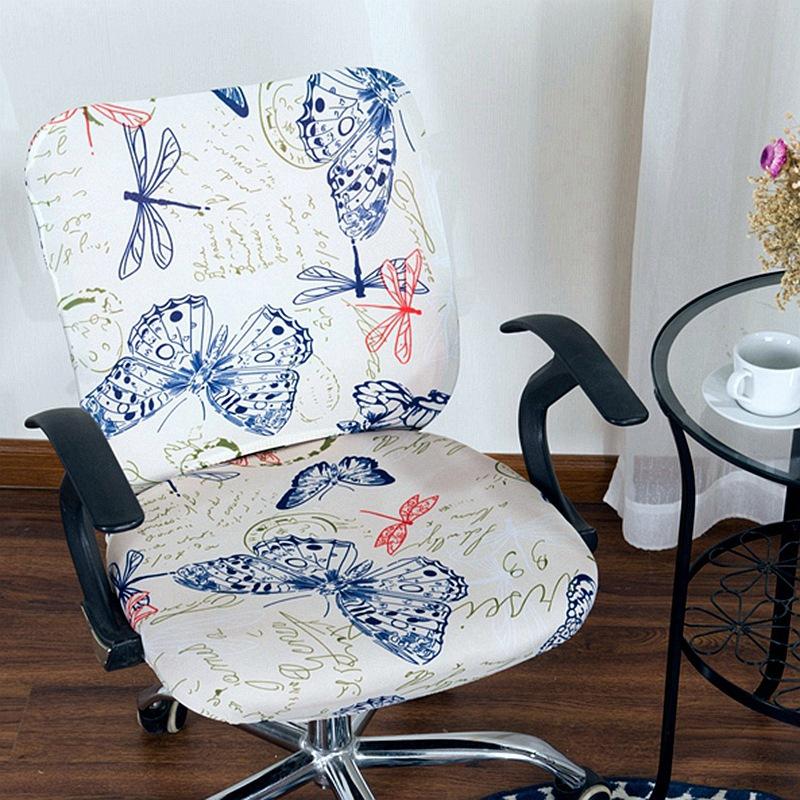 Elastic Split Chair Cover, Computer Swivel Chair Cover, Chair Cover, Office Chair Cover, Seat Cushion Cover - Printed Model