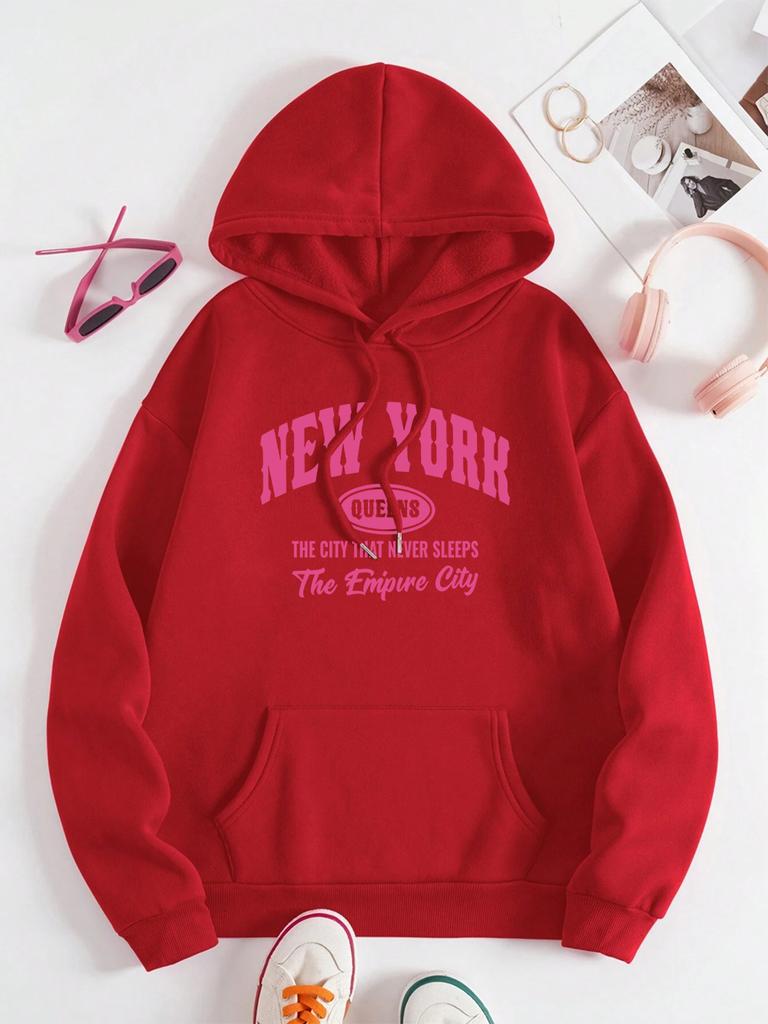 New York Queens The City That Never Sleeps Hoody Men Women Fashion Hip Hop Clothing Cute O-Neck Hoodies Street Loose Sweatshirt