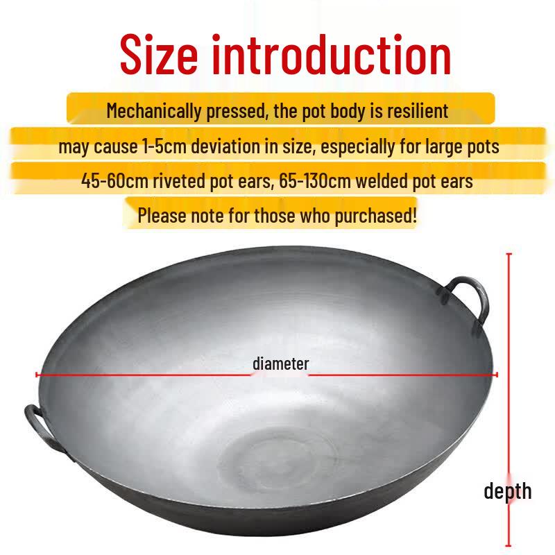 Zhongji Traditional Double-Handle Wrought Iron Wok