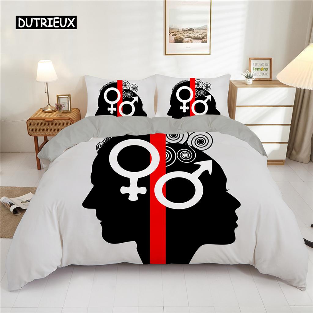 Páry Moderní Povlak na přikrývku Queen 220x240 260x240 Sada povlečení s korunkou Černá Bílá Povlak na manželskou postel 2 sp. Set pro dospělé