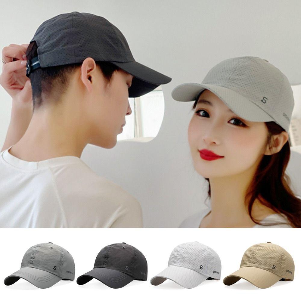 

Adjustable Baseball Cap Breathable Snapback Hat Men Women Sun Visor Navy blue-Non-porous Style