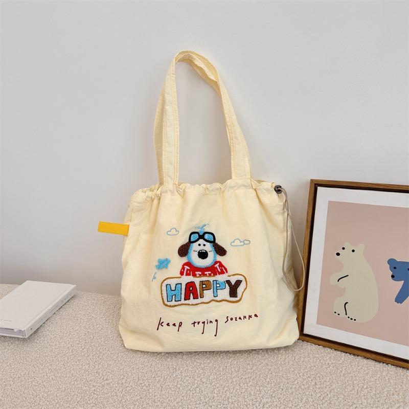Cute Versatile Shoulder Bag Travel Canvas Bag Large Capacity Student Class Commuter Bag Female