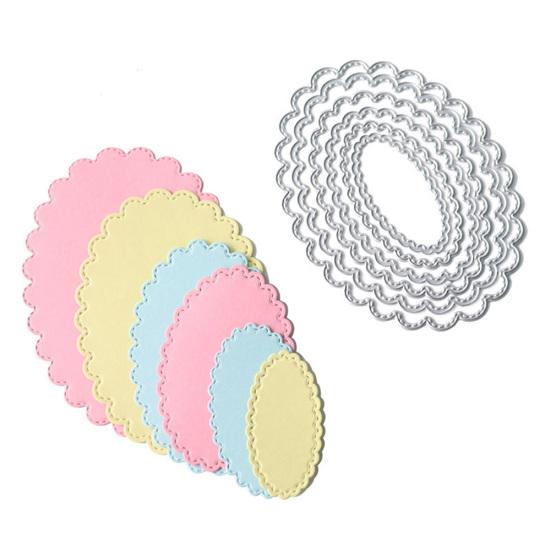 Oval Circle Scallop Frame Cutting Dies DIY Scrapbook Emboss Paper Cards