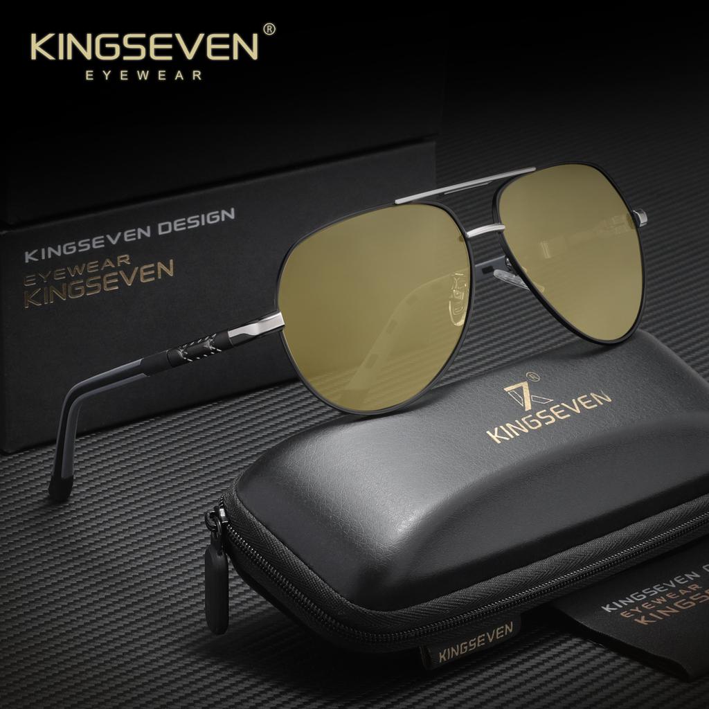 KINGSEVEN Classical Pilot Sunglasses Men Women Fashion Vintage Outdoor Travel Anti-Glare Polarized UV400 Summer Male Eyeglasses