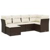 VidaXL Salon de Jardin avec Coussins 6 pcs, Canapés de Terrasse, Ensemble de Meubles de Patio, Mobilier d'Extérieur, Marron 3263179