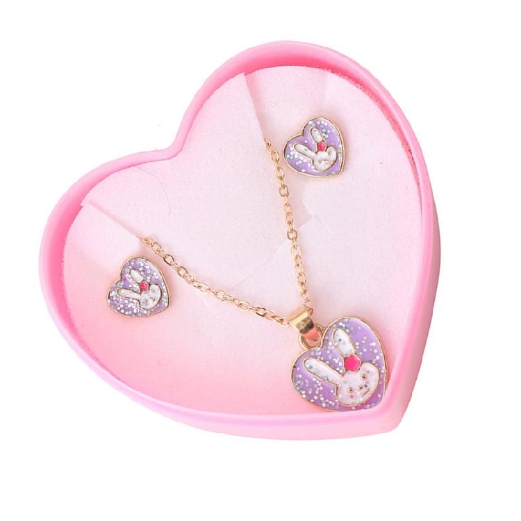 Practical Modern Rabbit Jewelry Set Comprising Necklace and Earrings Portable Accessory for Adding A Touch Of Elegant