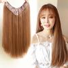 Women’s Long Wavy Hair Extension One-Piece Big Waves Clip-In Wig Voluminous Natural-looking Straight-to-Wavy Wig