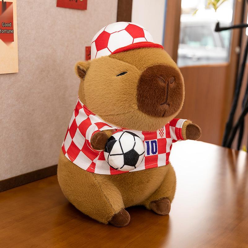 Grenzüberschreitender Fußball Baby Capybara Plüschpuppe - Niedliches und Benommenes Spielzeug