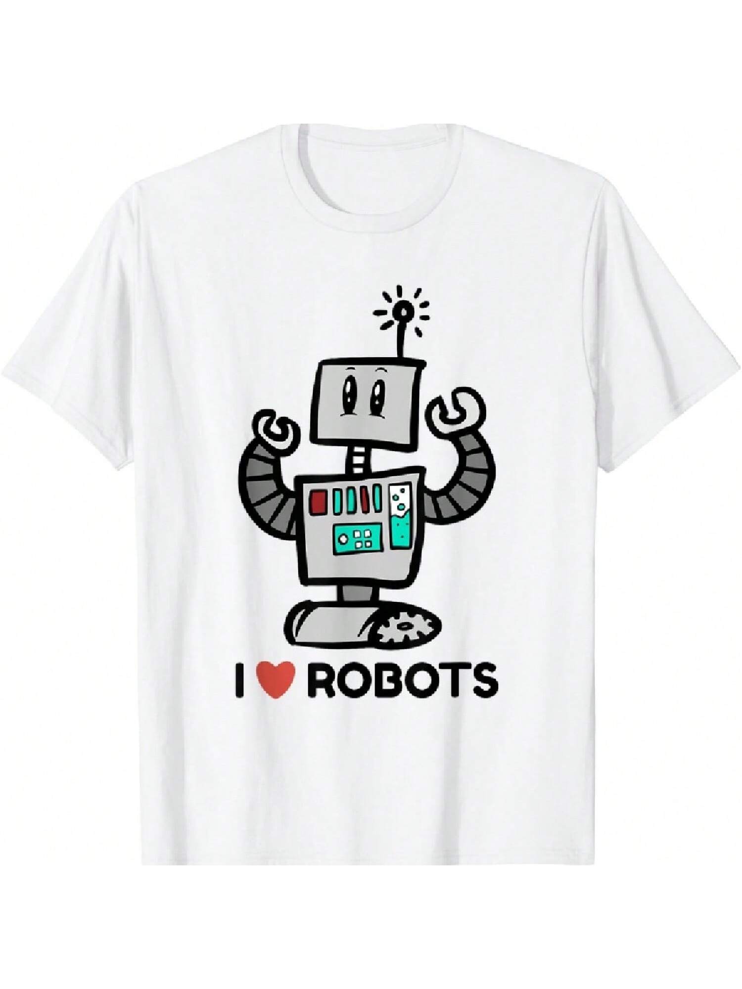 I Love Robots Cool Robotic Machine Character T-Shirt T-Shirt S разноцветный