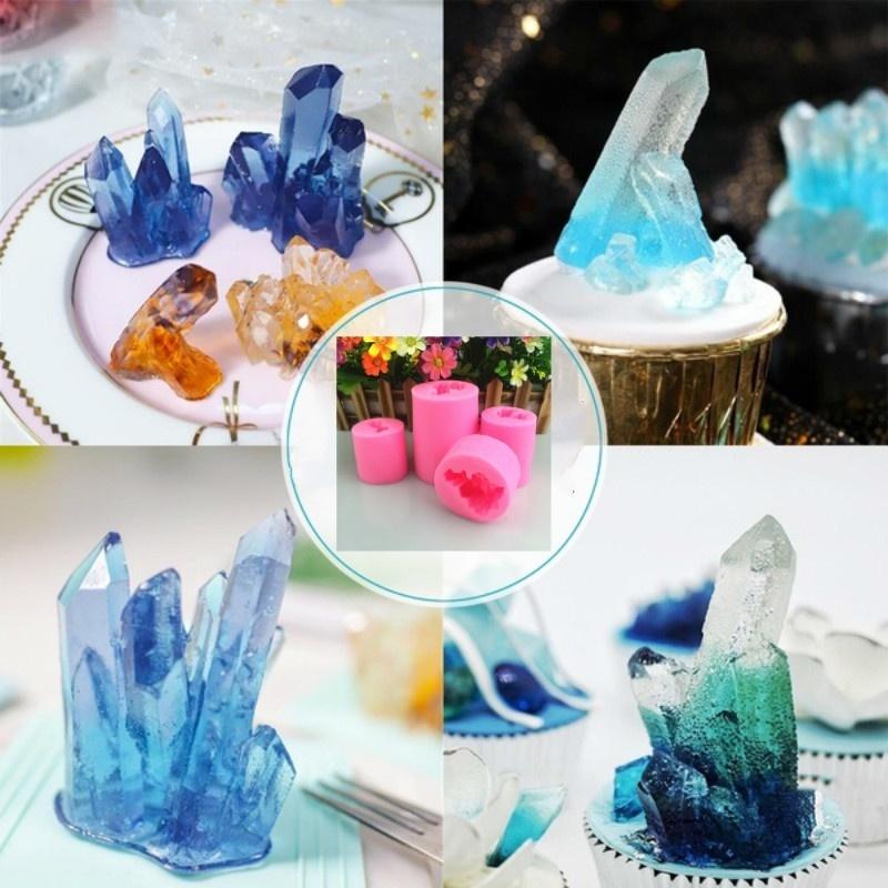 Silicone Fondant Molds Crystal Aroma Stone Mold 3D Iceberg Crystal Column DIY Tool