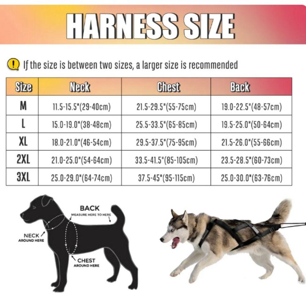 Waterproof Dog Sledding Harness Reflective Pet Sledding Skijoring Harness Big Large Dogs Weight Pulling Vest For Pet Training
